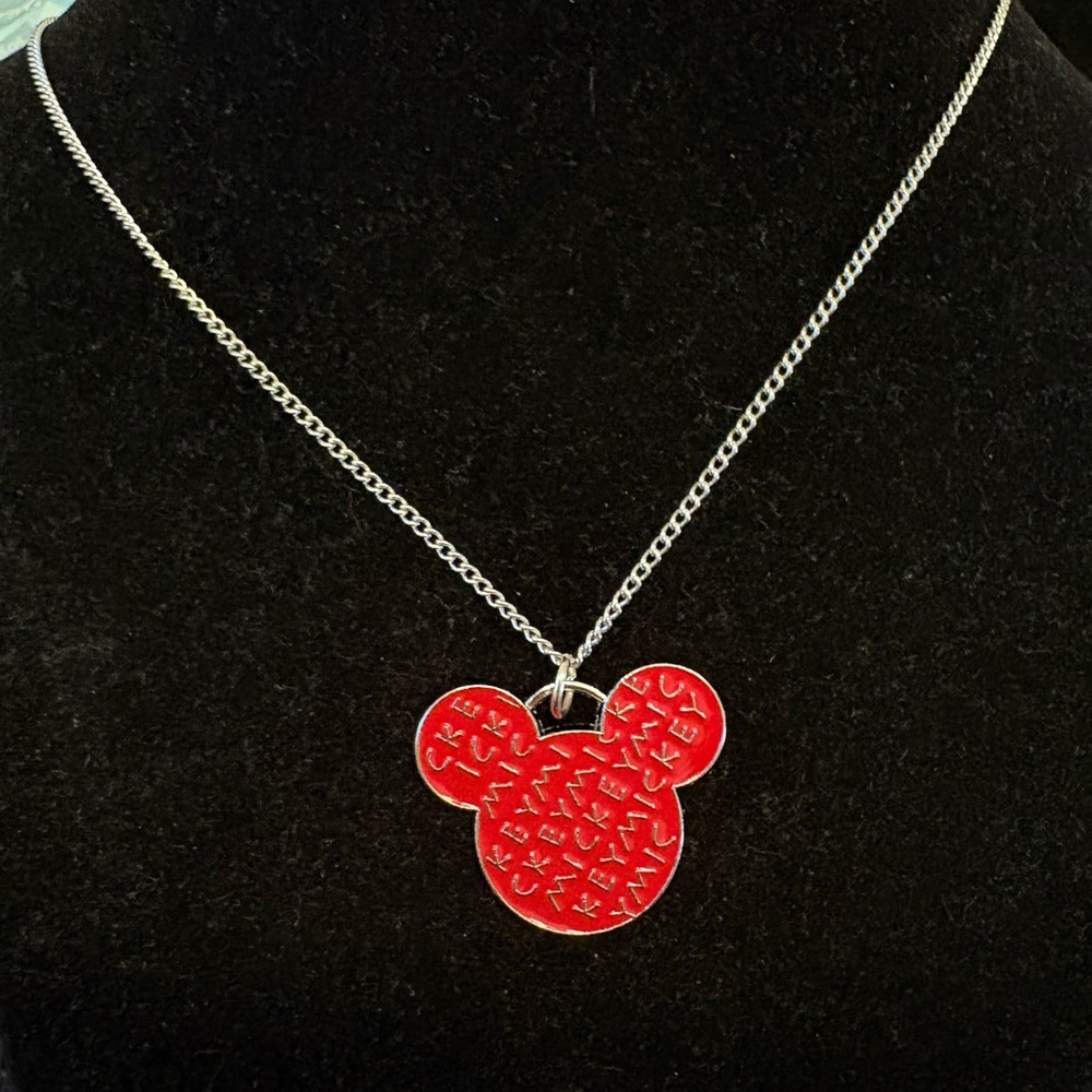 Red “Mickey”Mouse Pendant Necklace